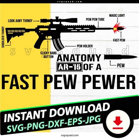 anatomy  ar  fast pew pewer svg png eps dxf jpeg digital files cricut