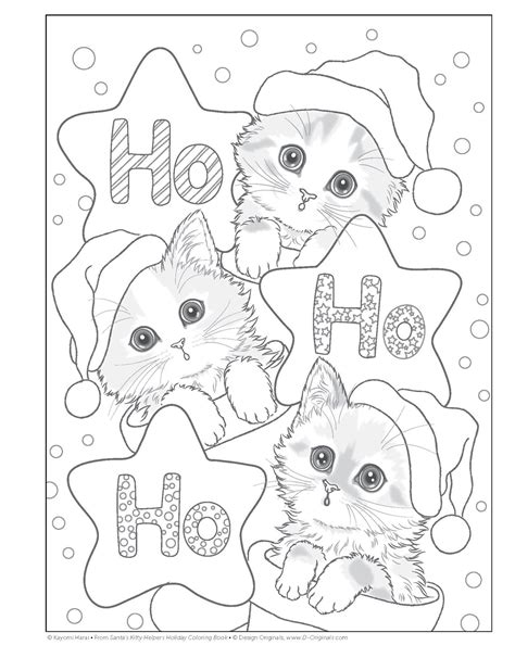 green  glassie santas kitty helpers holiday coloring book