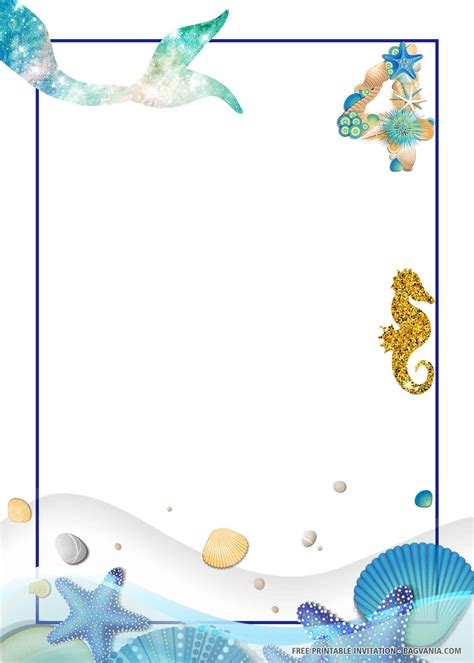 printable mermaid birthday invitation templates