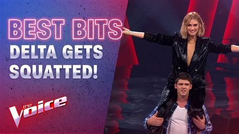 the blind auditions delta goodrem gets squatted the voice australia