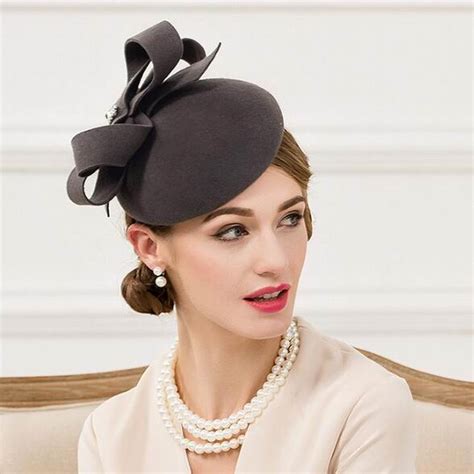 women winter british fashion wool hat ladies dress party small cap