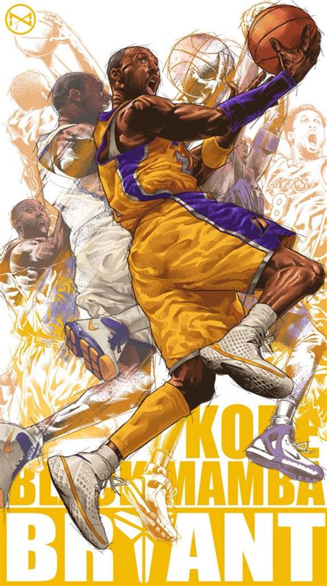 Kobe Bryant Career Montage Illustration Art Pinterest