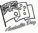 Coloring Flag Australia Australian Popular sketch template