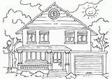 Coloring House Pages Cartoon Popular sketch template
