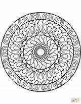 Mandala Coloring Flower Pages Printable sketch template
