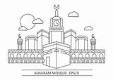 Haram Mosque Alharam Holy sketch template
