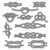 Rope Knot Knots Vector Illustration Set Elements Stock Decorative Drawing Illustrations Tattoo Clipart Nautical Macrame Designs Heart Survival sketch template