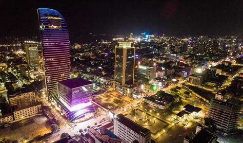 Phnom Penh From Above At Night Khmer Times