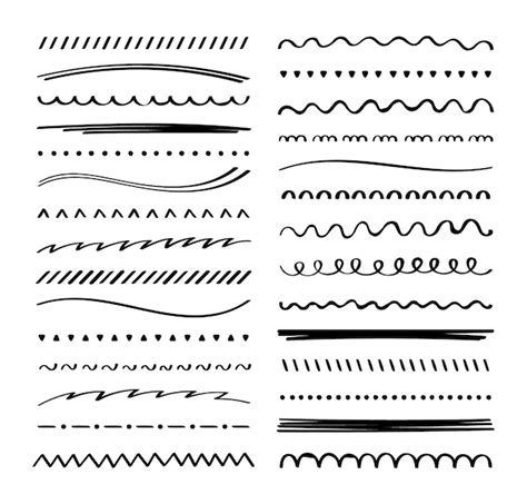 premium vector hand drawn collection set  underline strokes