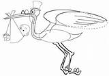 Drawing Stork Baby Draw Cartoon Newborn Holding Tutorial Step Storks Easy sketch template