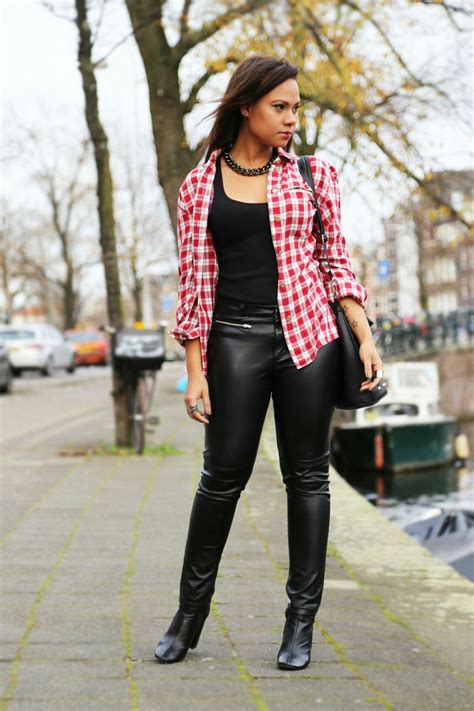 black leather pants and boots outfit leather pants black leather