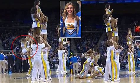 Ucla Cheerleader Falls Off Formation Then Is Dropped