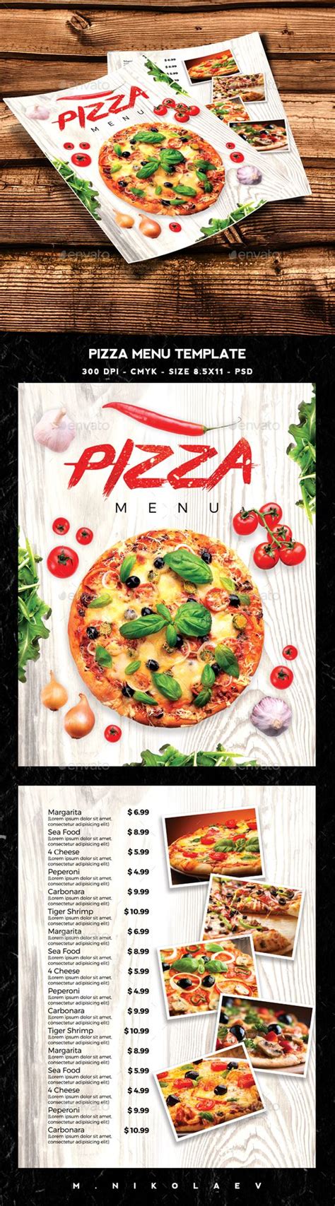 pizza menu template  pizza menu  pinterest