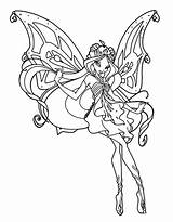 Winx Coloring Pages Flora Girls Pixie Tecna sketch template