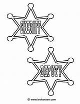 Sheriff Coloring Western Pages Deputy Badge Cowboy Star Theme Country Wild West Color Printable Cowboys Badges Party Book Props Getcolorings sketch template