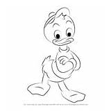 Draw Ducktales Duck Huey Step Cartoon sketch template