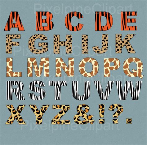 animal themed alphabet letters clip art commercial  abc zebra print