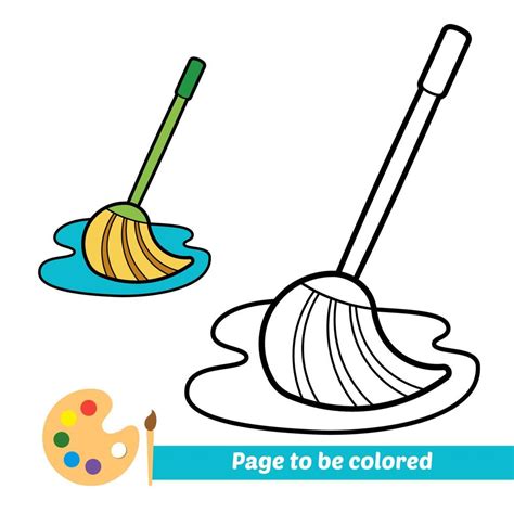 coloring book  kids mop vector  vector art  vecteezy