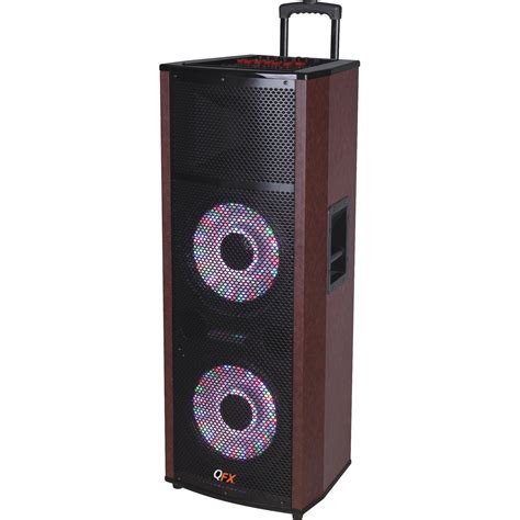 qfx pa cabinet speaker  built  amplifier sbx bt bh