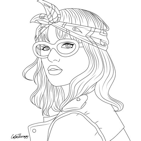 realistic girl coloring pages coloring home