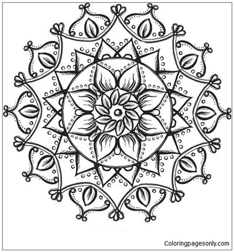 lotus flower mandala coloring page  printable coloring pages
