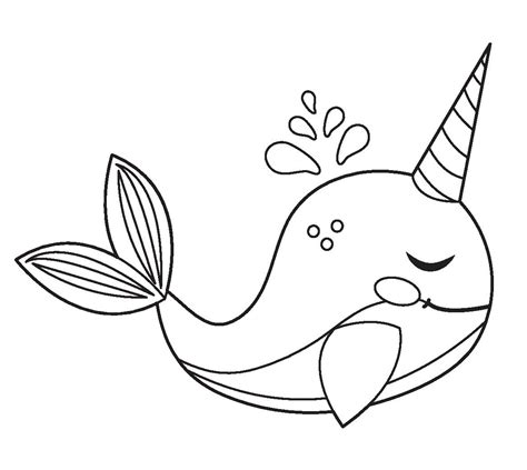 unicorn narwhal coloring page   printable narwhal coloring