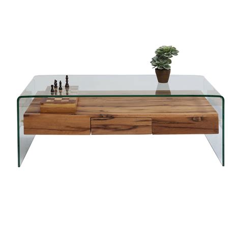 kare design modern nature salontafel glas en hout  lumz