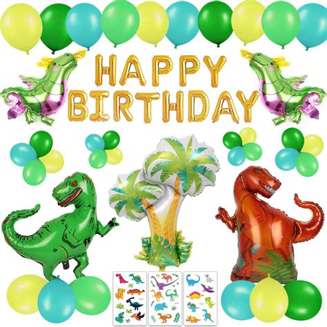 buy  pack dinosaur birthday party decorations  kids  gold