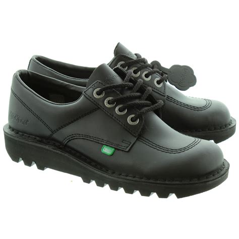kickers kick lo ladies shoes  black  black