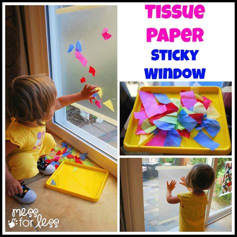 contact paper art tissue paper sticky window mess