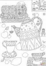 Coloring Tea Drink Lets Pages sketch template