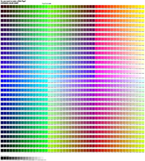html color chart websafe original  colors vaughns summaries