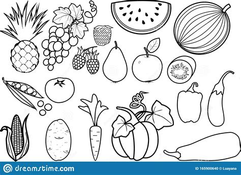 coloring pages fruits  vegetables    svg file