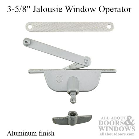 jalousie window operator  aluminum finish