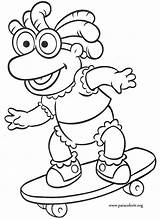 Skeeter Babies Muppet Skateboard Coloring Riding Colouring Muppets Para Colorir Enjoy Cool sketch template