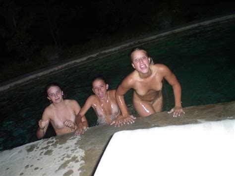 teens skinny dipping pool party