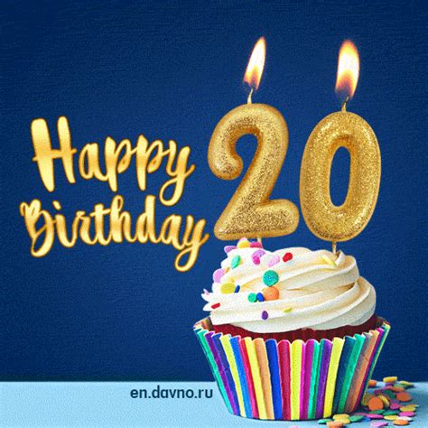 Happy Birthday 20 Years Old Animated Card — Download On