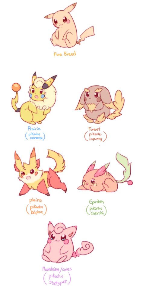 mixed breed pikachus pokemon pokemon breeds cute pokemon