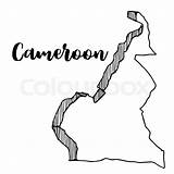Cameroun Cameroon Vecteur Tiré sketch template