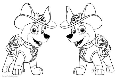 paw patrol coloring pages tracker  printable coloring pages