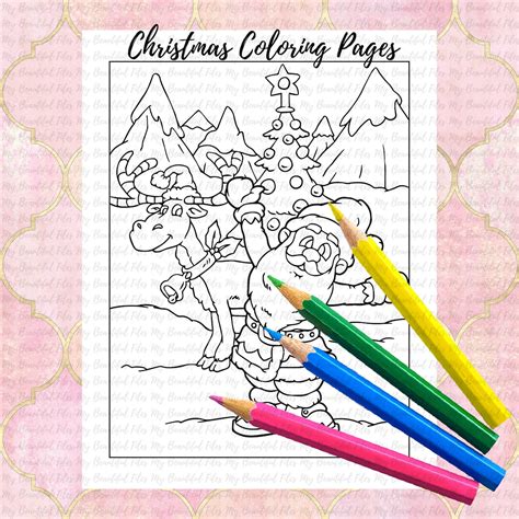 christmas coloring pages  kids coloring page  kids etsy