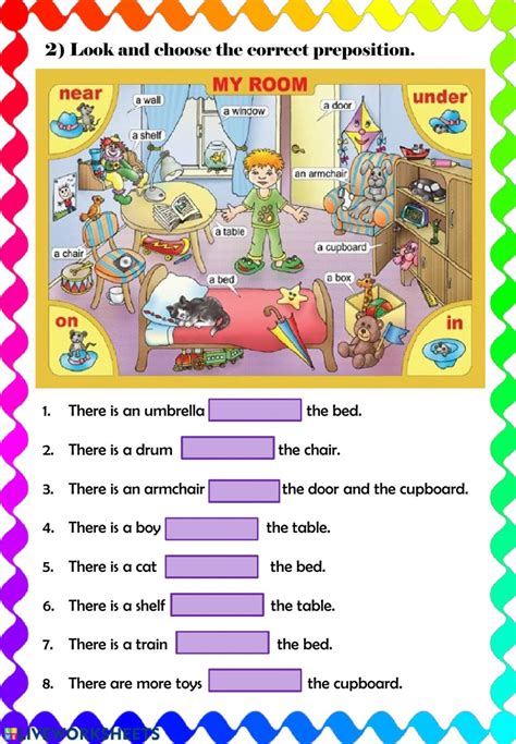 prepositions  place  activities interactive worksheet