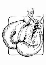 Coloring Gloves Getcolorings Boxing sketch template