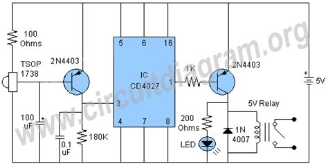 infrared remote control switch circuit diagram