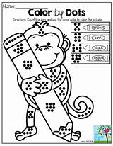 Number Color Kindergarten Worksheets Math Activities School Back Preschool Sense Dots Counting Word Numbers Classroom Printables Prep Monkey Fun Dot sketch template