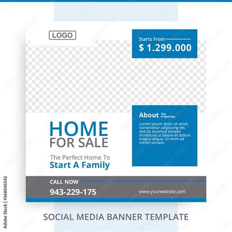 editable home house  sale real estate banner mockup template