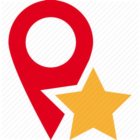 favorite map pin place star icon