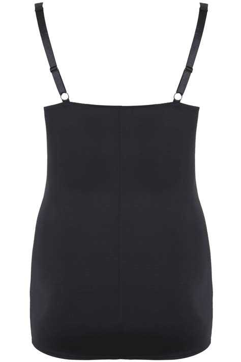 Black Underbra Smoothing Slip Dress With Firm Control Plus