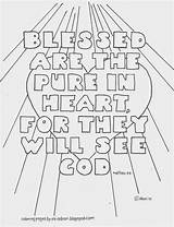 Coloring Pages Pure Heart Matthew Blessed Beatitudes Kids Bible School Verse Sunday Sheets Printable Crafts Colouring Coloringpagesbymradron Adult God Color sketch template