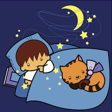 Best Good Night Vector Card With The Cute Sleeping Moon